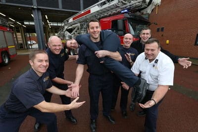 Andy Abernethy with Fire Fighters Charity