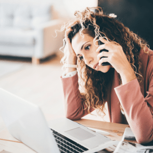 Woman struggling with mental health