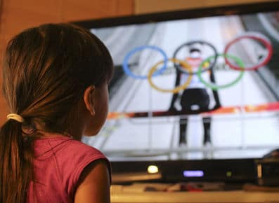 watching the olympics on tv