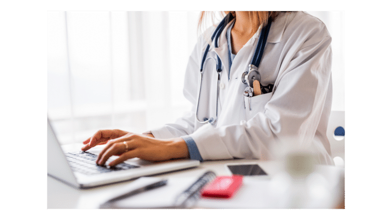 Doctor on laptop - Medicash Virtual GP