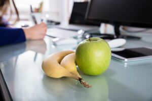 Fruit on top of desk