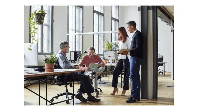 group of people in office meeting - health at work