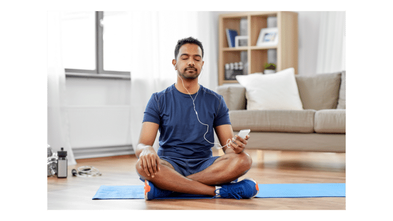 Man using mProve app to meditate