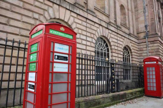 CardiACT project defibrillators housed in red phone boxes