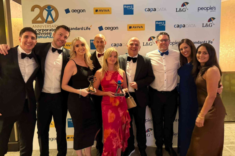 Medicash staff pictured at the Corporate Adviser awards 2026 after a consecutive win